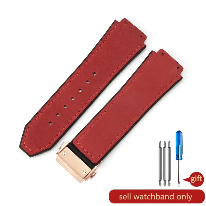 Hublot Yubo Leather & Silicone Hybrid Watch Strap 26×19mm