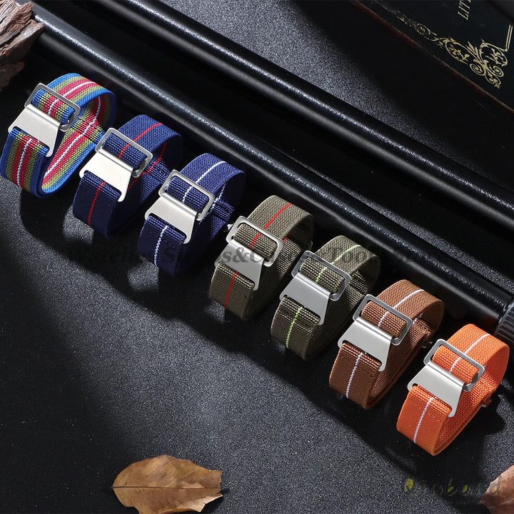 Elastic Nylon Watch Band for Seiko for Omega Sports Bracelets 18mm 20mm 22mm for Huawei Watch GT5/GT4/GT3 Parachute Watch Straps