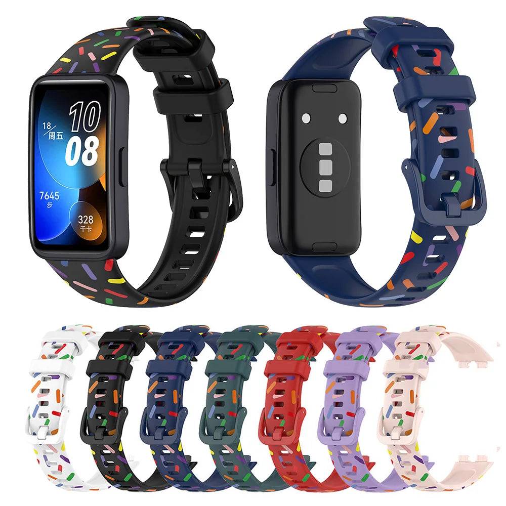 Printed Silicone Strap for Huawei Band 8-10
