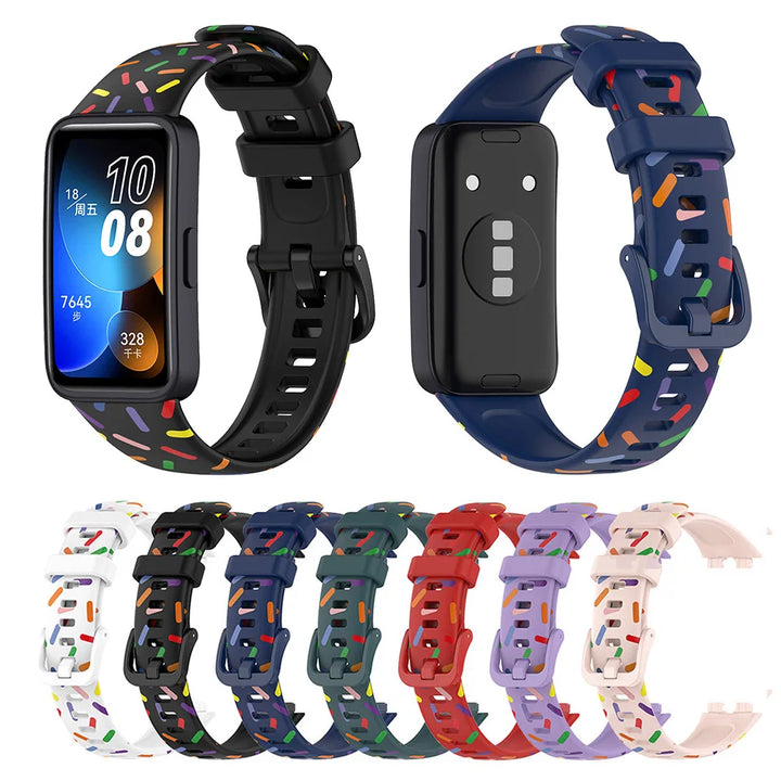Printed Silicone Strap for Huawei Band 8-10