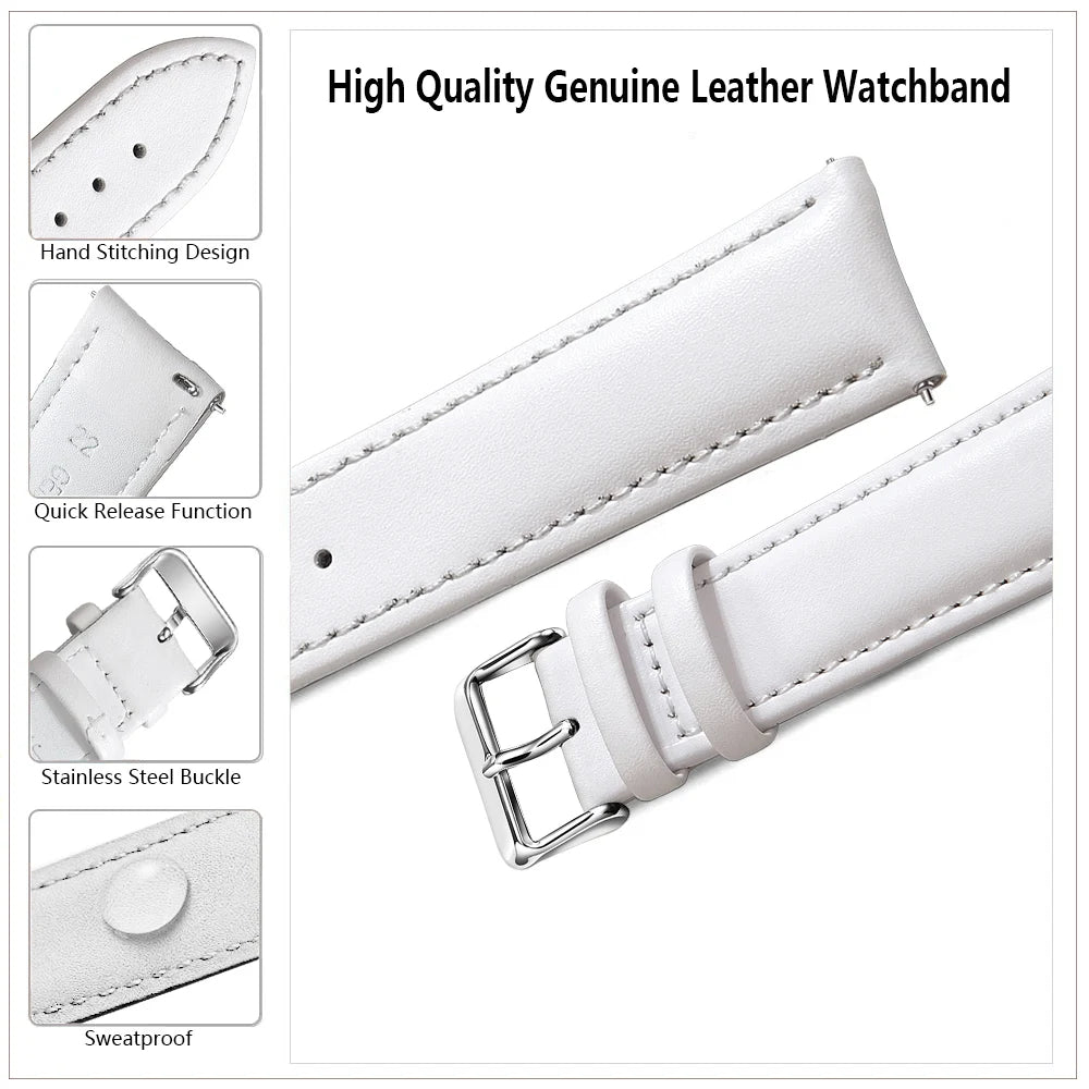 Top Grain Leather Watch Band 12–24mm (Quick Release)
