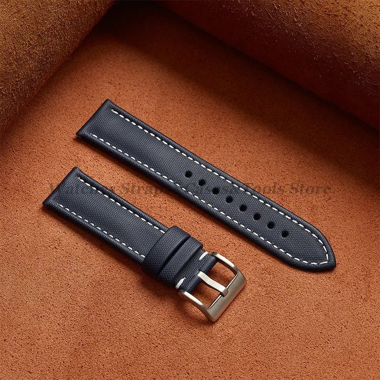 18mm 19mm 20mm 21mm 22mm Premium Sailcloth Watch Band for Omega for Seiko Divers Stitching Quick Release Army Green Sport Straps