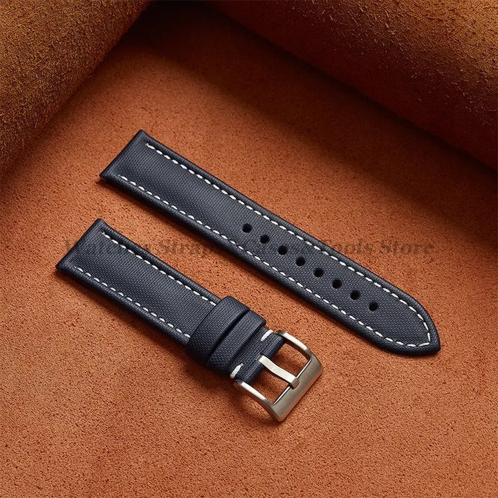 18mm 19mm 20mm 21mm 22mm Premium Sailcloth Watch Band for Omega for Seiko Divers Stitching Quick Release Army Green Sport Straps