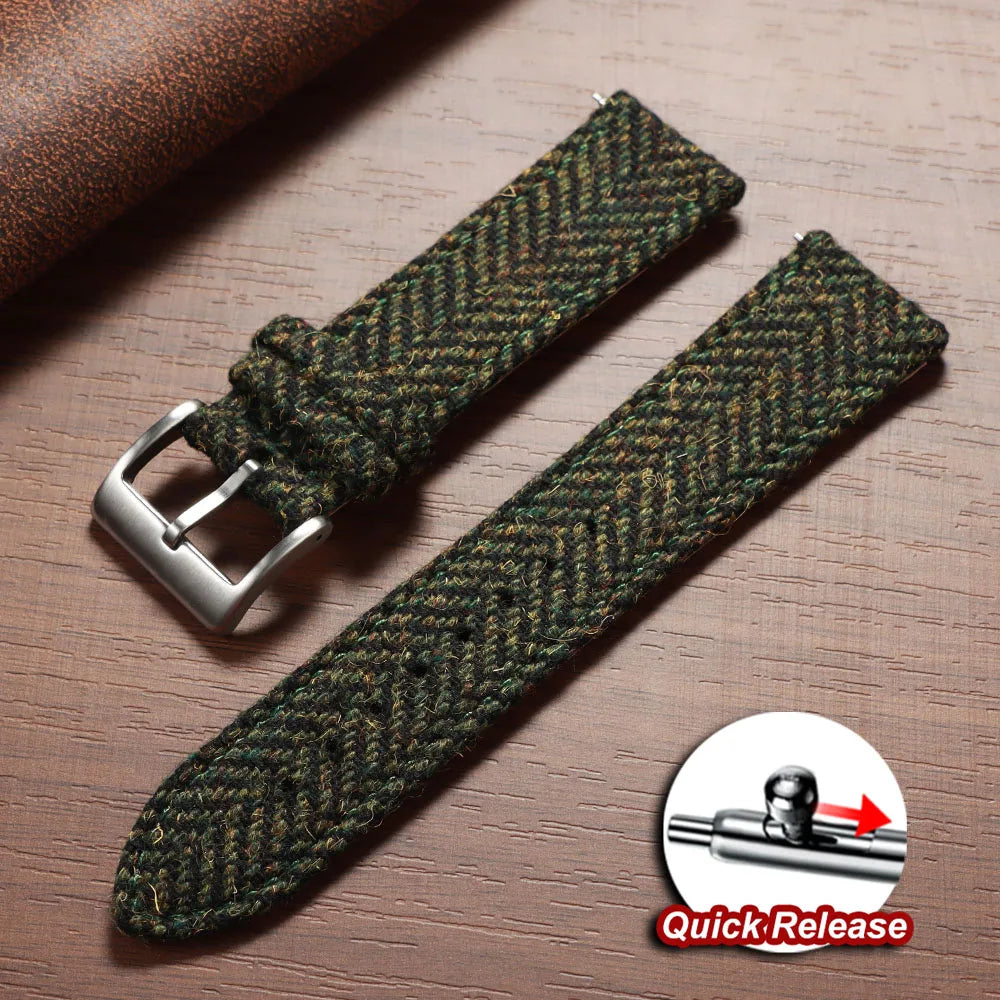 Vintage Cowhide Nylon Watch Strap 18/20/22mm