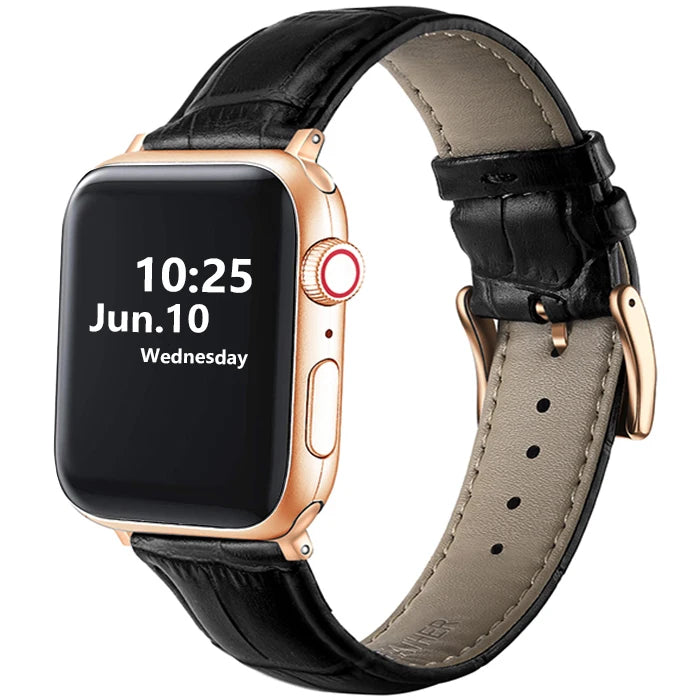 Leather Apple Watch Band (38/42mm, Series 3–6/SE Compatible)