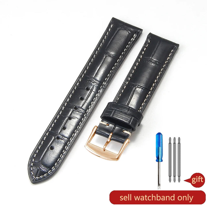 Genuine Cowhide Leather Watch Band 18–22mm for Longines Master &