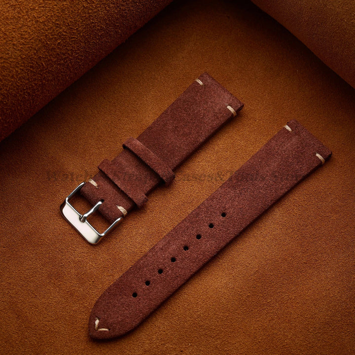 Soft Suede & Calfskin Quick Release Watch Strap for Huawei GT3/GT4 – 14-22mm