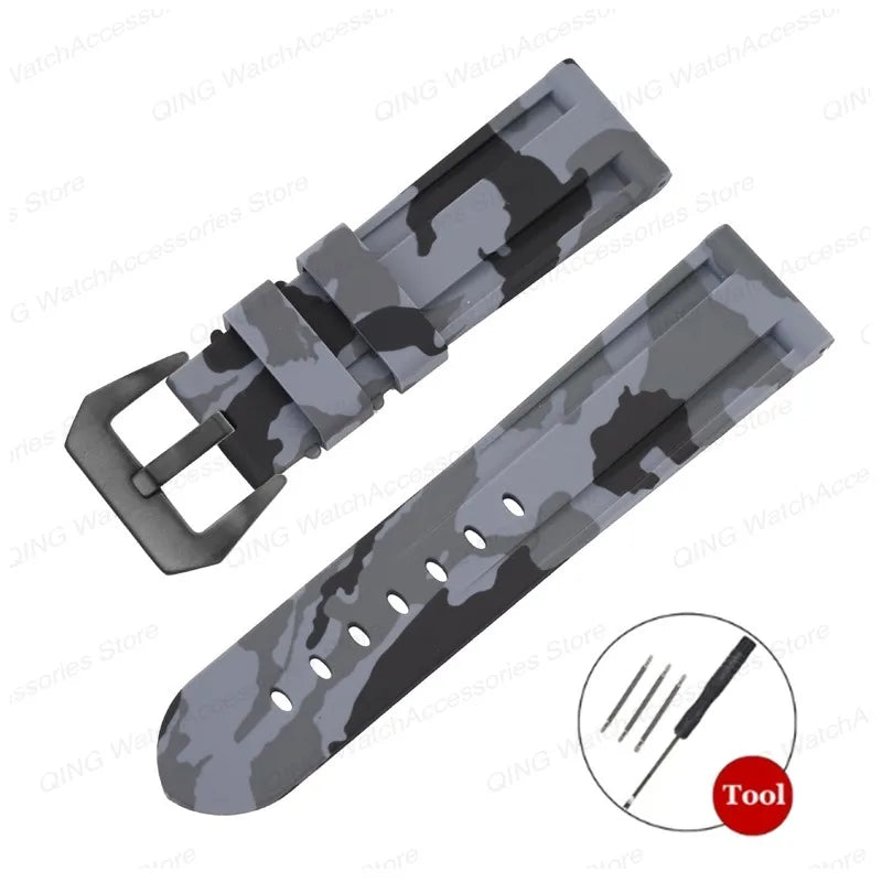 Universal Silicone Rubber Watch Strap – Sport Wristband (20-26mm)