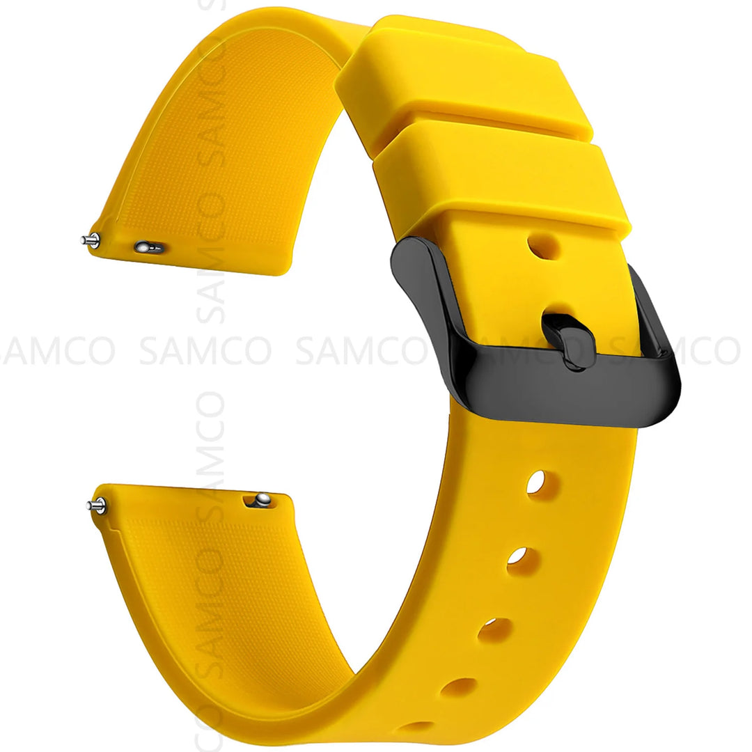Fashion Silicone Watch Straps – Multiple Colors (14–24mm)