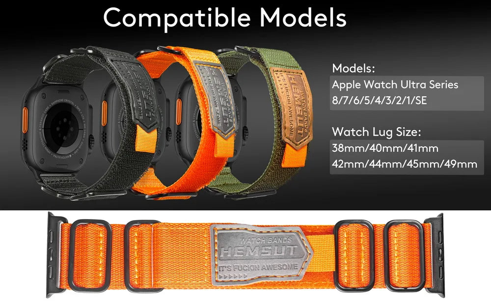 Compatible with Apple Ultra 49MM Straps 38 40 41 42 44 45 49MM Fashion Nylon Watch bands For Iwatch 8 7 5 6 SE