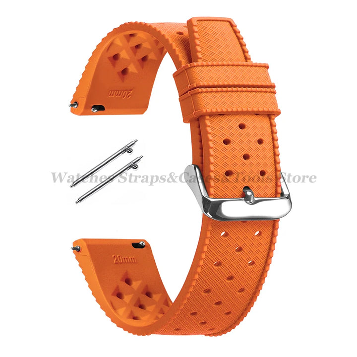 Tropical Silicone Watch Band Quick Release Strap 18mm 20mm 22mm for Oris for Seiko for Citizen Rubber Tropic Smart Watch Straps