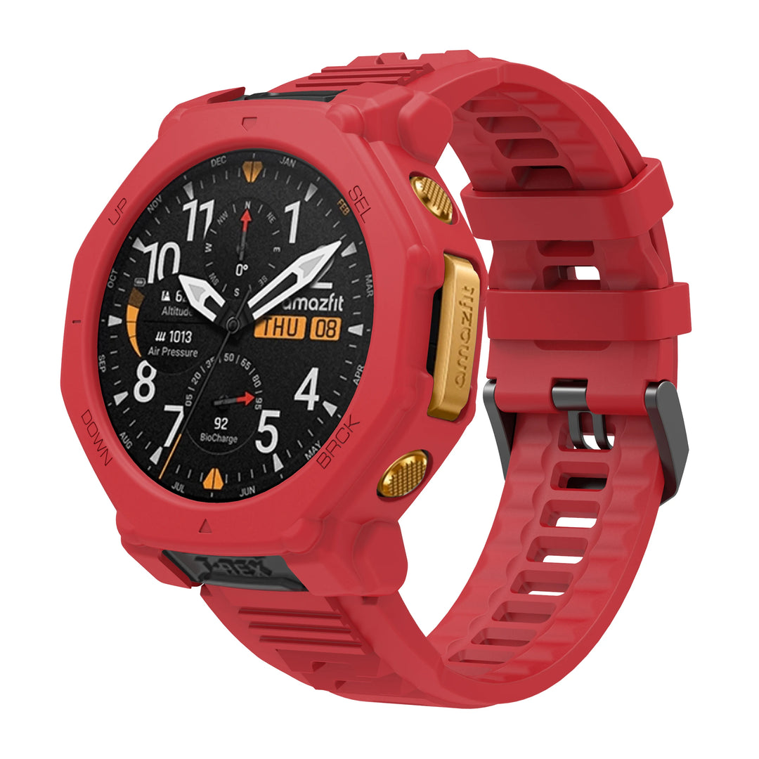 Silicone Strap & Protective Case for Amazfit T-Rex 3 Pro – 48mm Replacement Band