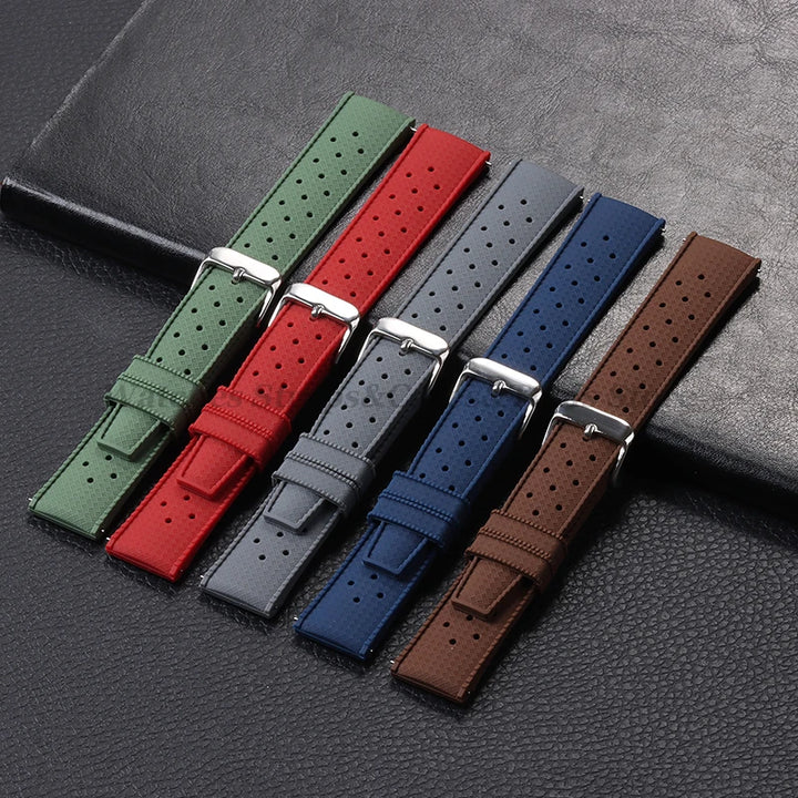 Tropic Silicone Watch Strap 18/20mm 22mm for Seiko for Fossil for Oris Wrist Band Quick Release Soft Rubber Bracelet Replacement