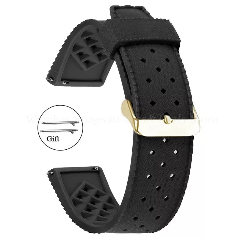 Premium Grade Tropic Silicone Watch Strap 20mm 22mm For Seiko For Oris For Omega Quick Release Diving Waterproof Rubber Bracelet