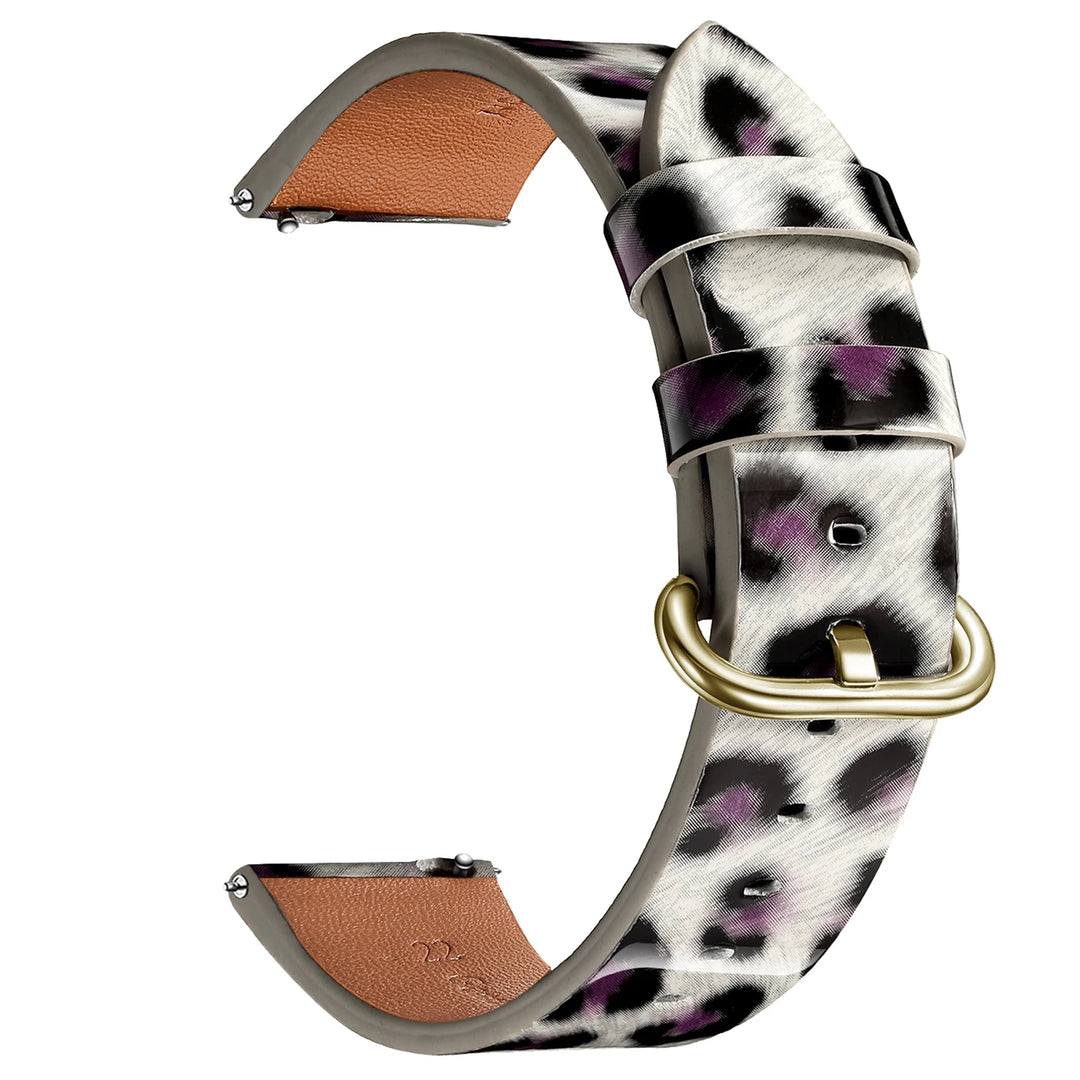 Leopard Print Leather Watch Band 20/22mm (Quick Release)