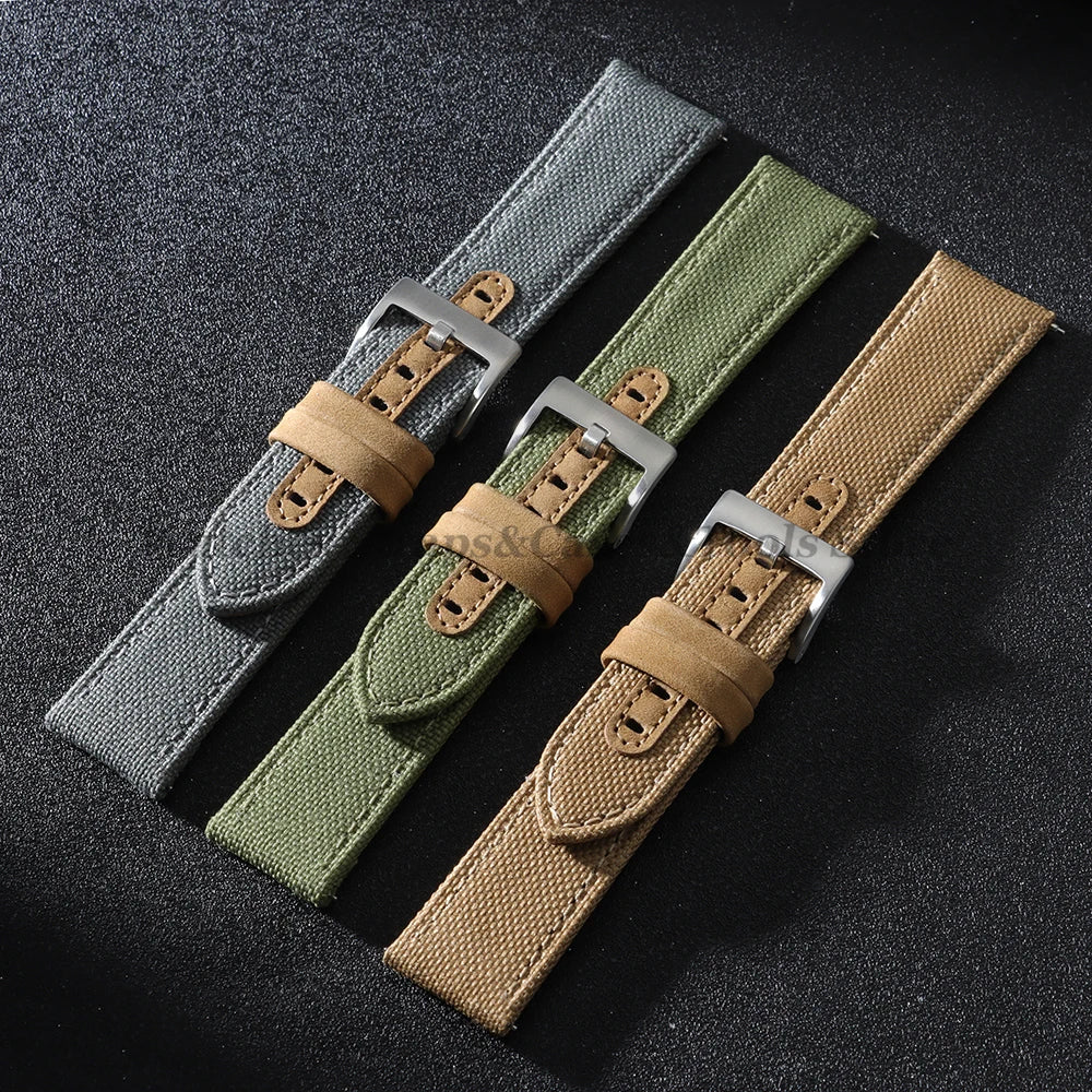 Premium Sailcloth Nylon Strap (20–22mm) – Waterproof QR