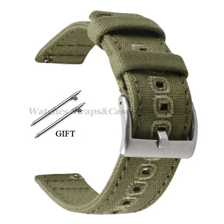 Braided Canvas Watch Strap 18–22mm