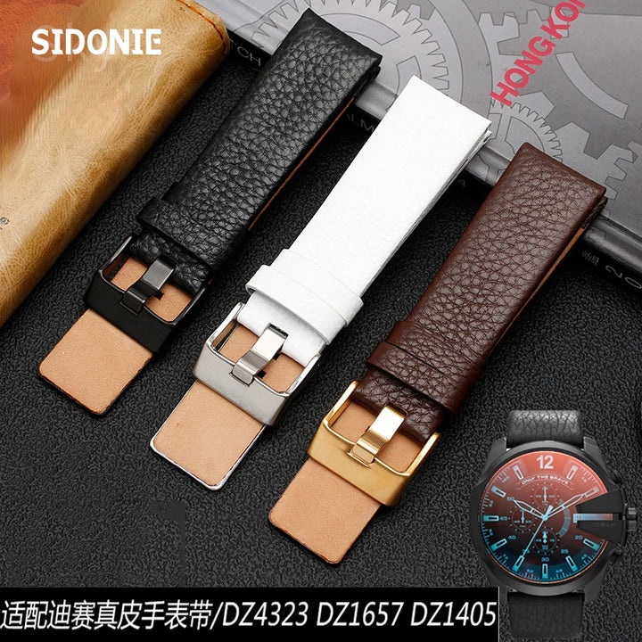 Genuine Leather Watch Strap for Diesel (22–30mm)