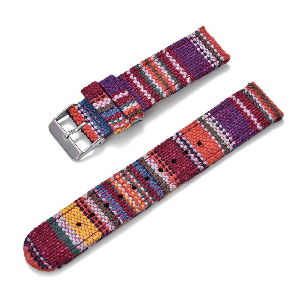 JUELONG Multicolor Nylon Sailcloth Watch Strap 20/22mm