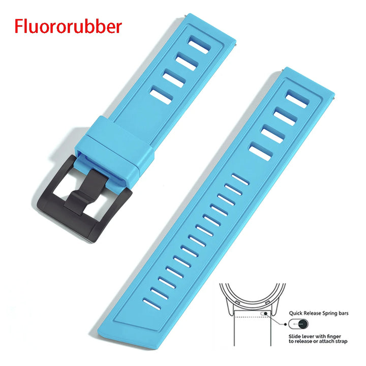 New Design SOFO Fluororubber FKM Watch Strap 20mm 22mm Waterproof Quick Release Watchbands For Each Brand Diving Watches