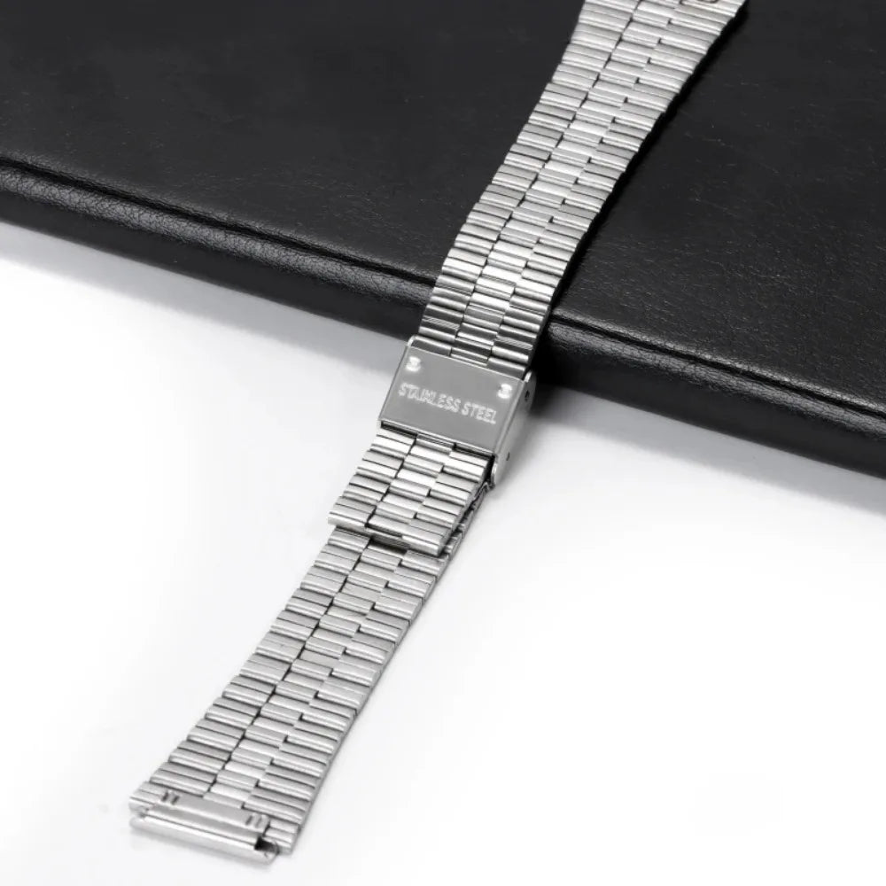 Stainless Steel Watch Strap for CASIO F-91W/A158 Series – 18/20mm Ultra-Thin