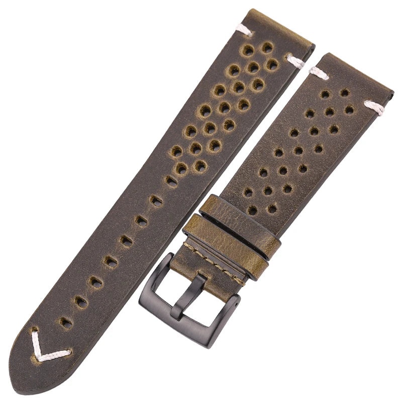 Vintage Oil Wax Leather Watch Strap for Samsung Galaxy Watch 3/4
