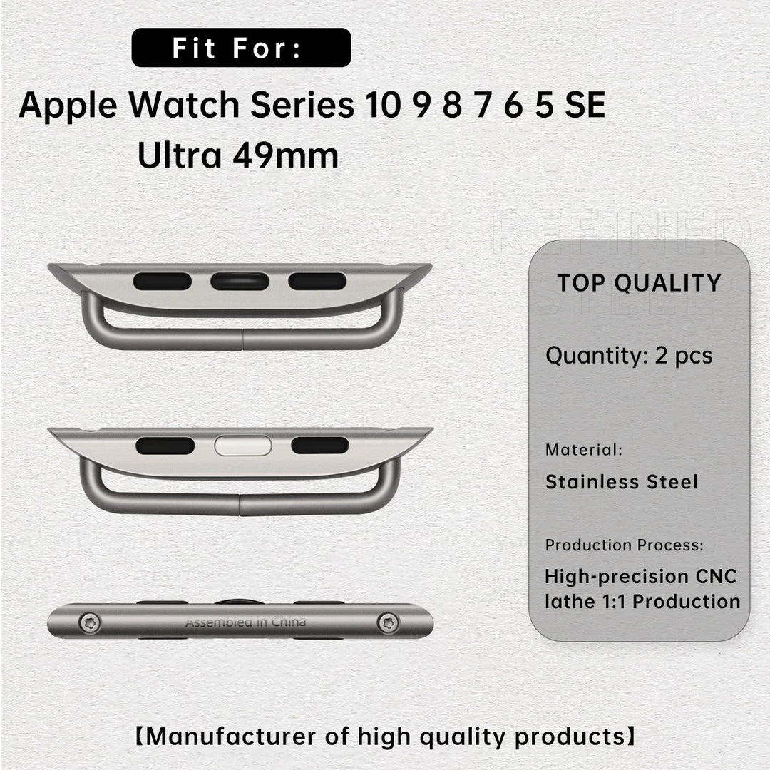 2pcs Original 1:1 Apple Watch Series 10 Ultra Adapter For Apple Watch Strap 49mm 46mm 42mm Stainless Steel Connector