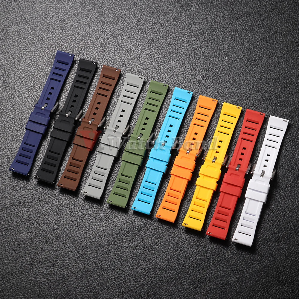 Soft Silicone Watchband 20mm 22mm Sport Waterproof Smartwatch Bracelet for Richard Mille Diving Rubber Watch Strap Accessories