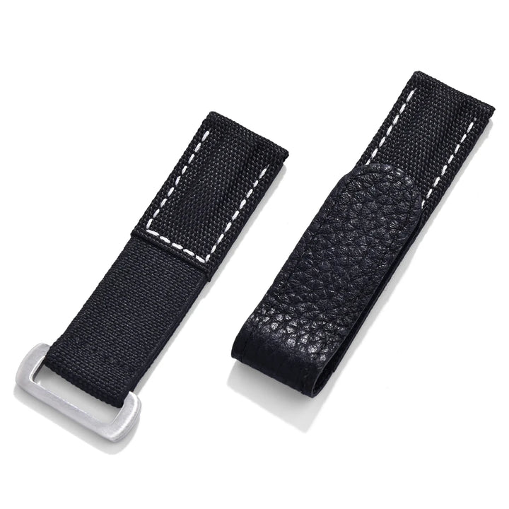 NATOBELT Hook And Loop Adhesive Watch Band Leather Elastic Nylon Sailcloth Watch Strap 20mm Watch Strap Replacement Watchbands