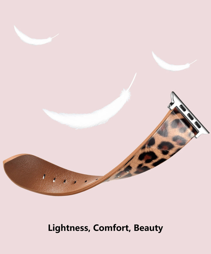 Leopard Leather Apple Watch Band for Women 38–49mm