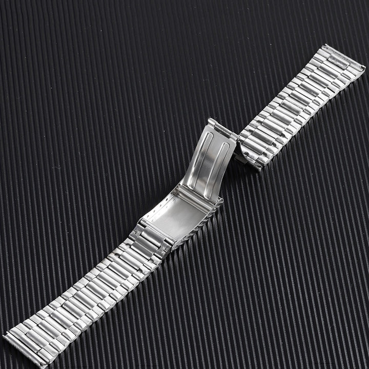 Stainless Steel Watch Strap – 12–20mm, Folding Buckle, Silver & Gold
