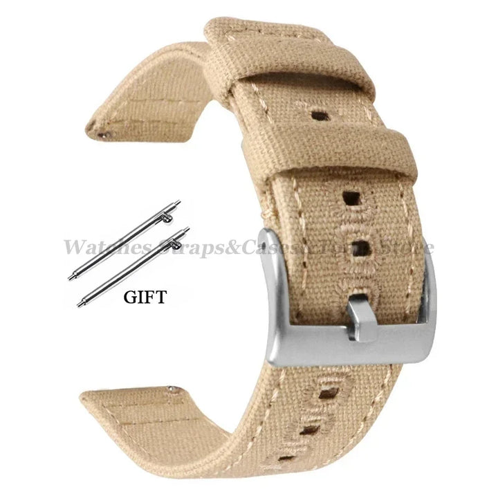 Braided Canvas Watch Strap 18–22mm