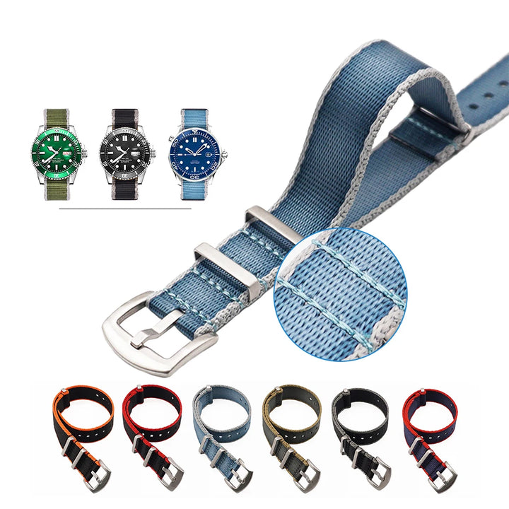 NATOBELT High Quality Army Sports Nylon Seatbelts Sailcloth Strap 20mm 22mm Fabric Nylon Watchbands For 007 Bond