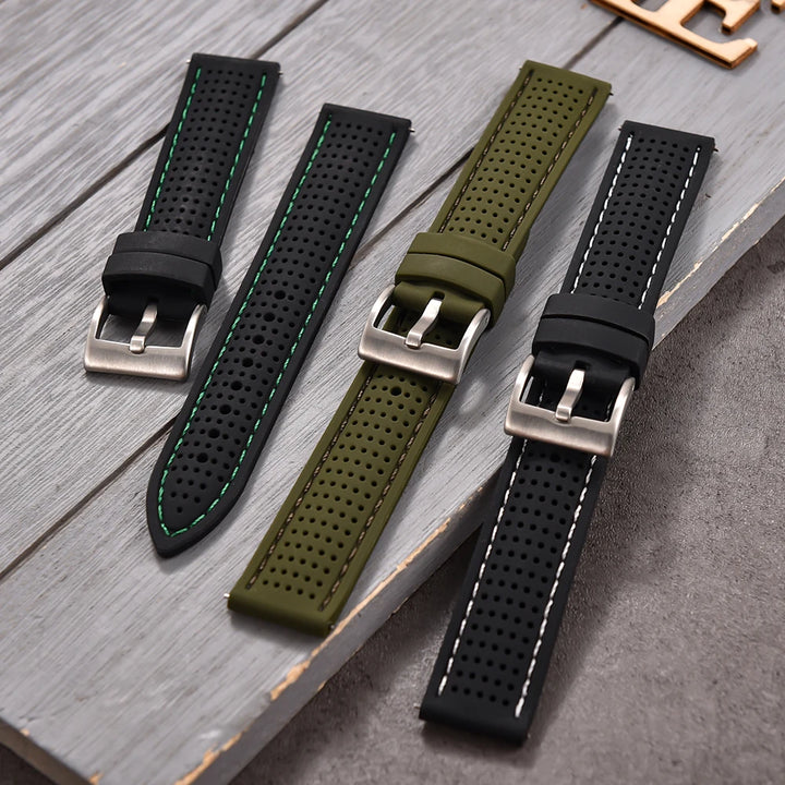 NATOBELT Soft Porous Rubber Watch Strap – Quick Release (18-22mm)