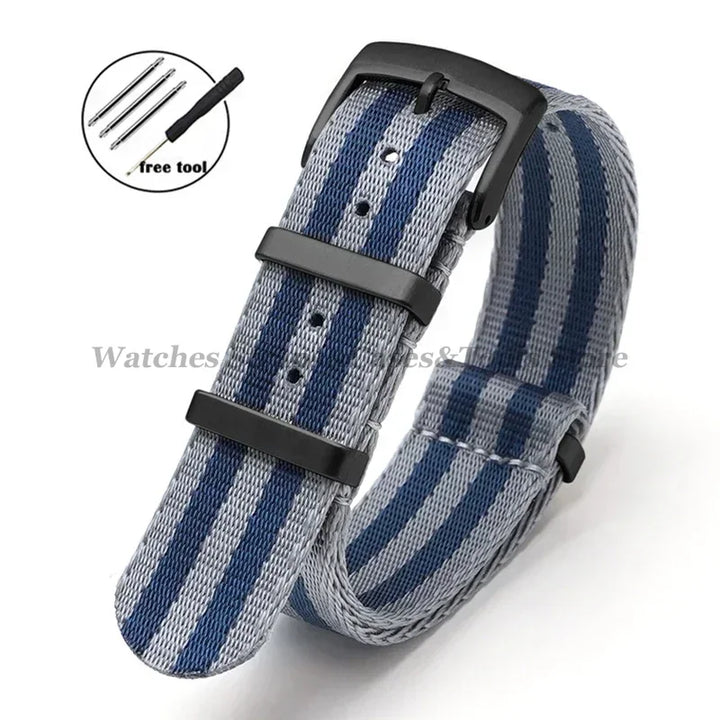 Nylon Watch Strap for Omega 007 for Seamaster 300 Canvas Watchband 18mm 20mm 22mm 24mm for Seiko Men Sport Bracelet Wrist Band