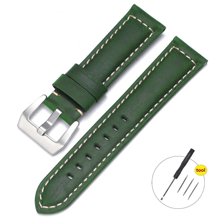 Genuine Leather Watch Strap – 20-26mm Crazy Horse for Panerai PAM111/441/312