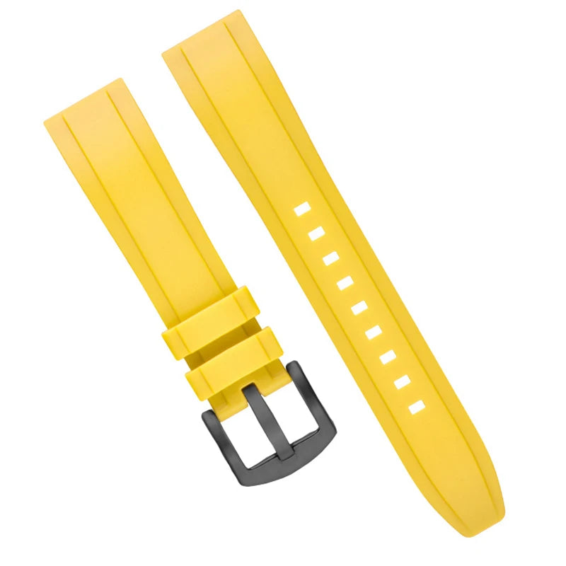 Silicone Sport Watch Strap – 20–24mm Quick-Release (Black/Green)