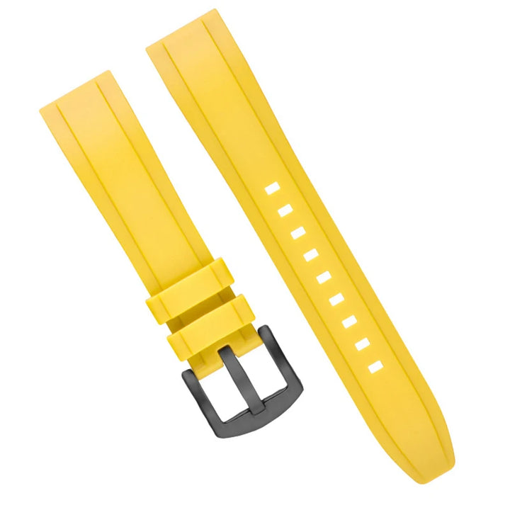 Silicone Sport Watch Strap – 20–24mm Quick-Release (Black/Green)