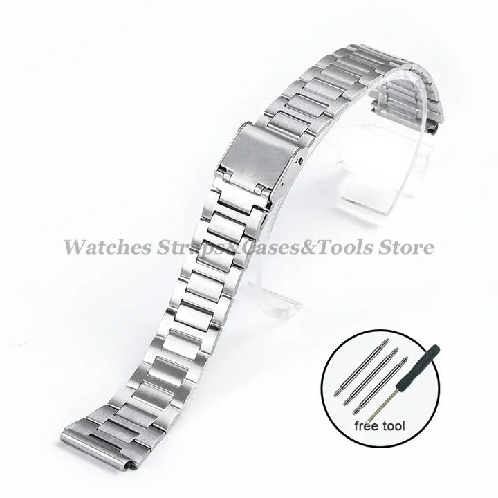 18mm For Casio A158W Watchband Stainless Steel Watch Strap for F-91W/F105/108/A158/168 AE1200/1300 Metal Small Watch Steel Band