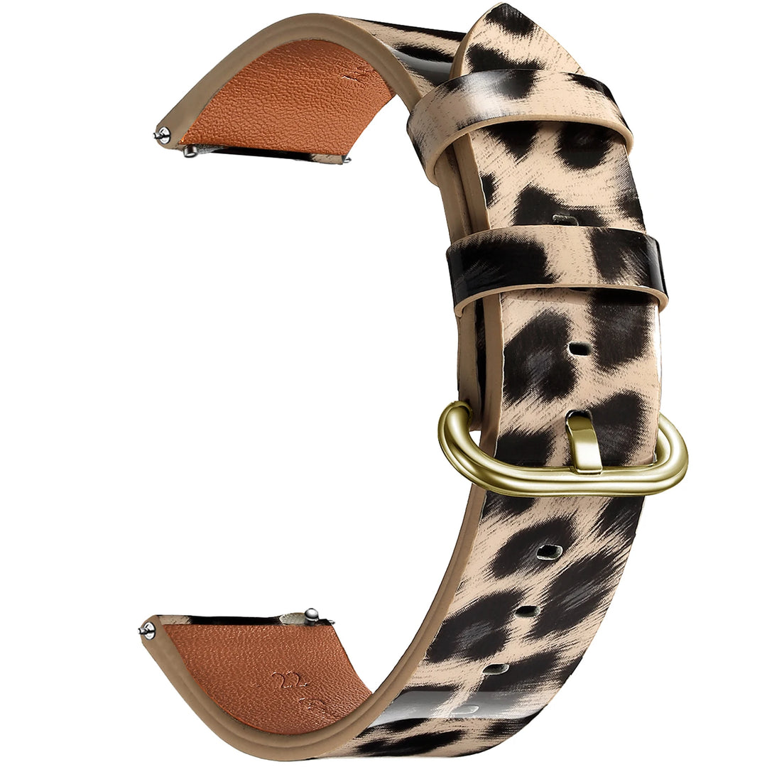 Leopard Print Leather Watch Band 20/22mm (Quick Release)