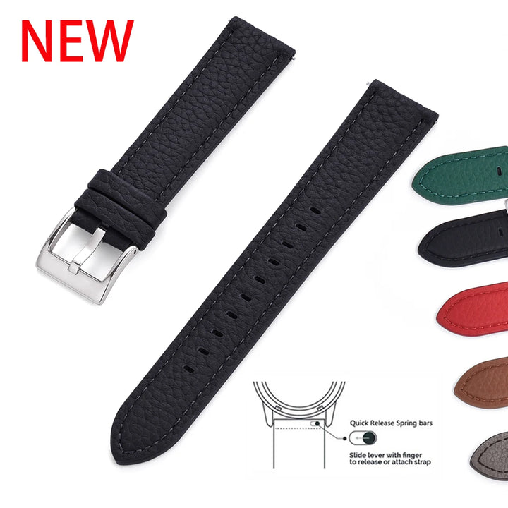 JUELONG Premium Grade Leather Watch Strap 20mm 22mm Quick Release Leather Watchbands For Wristband Watch Accessories