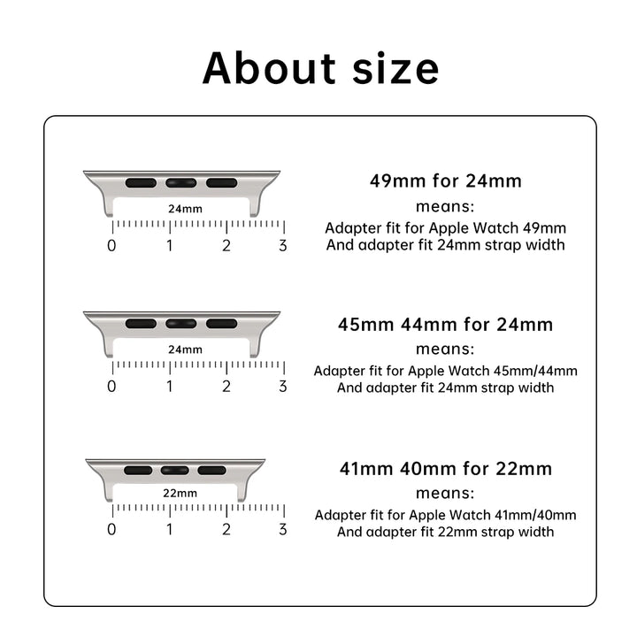 2pcs Apple Watch Ultra 49mm Adapter For Apple Watch Strap Series 9 8 7 SE 45mm 44mm 41mm 40mm Band Stainless Steel Connector