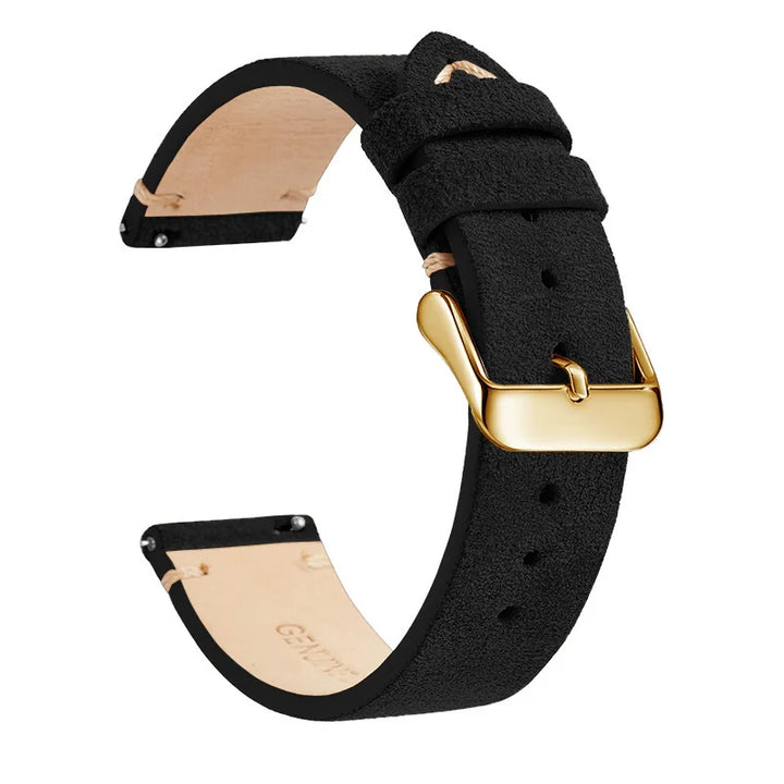 Genuine Leather Quick-Release Watch Strap 14–22mm