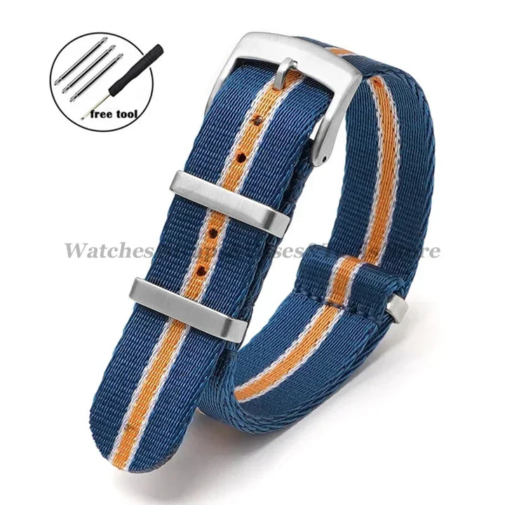 Nylon Watch Strap for Omega 007 for Seamaster 300 Canvas Watchband 18mm 20mm 22mm 24mm for Seiko Men Sport Bracelet Wrist Band