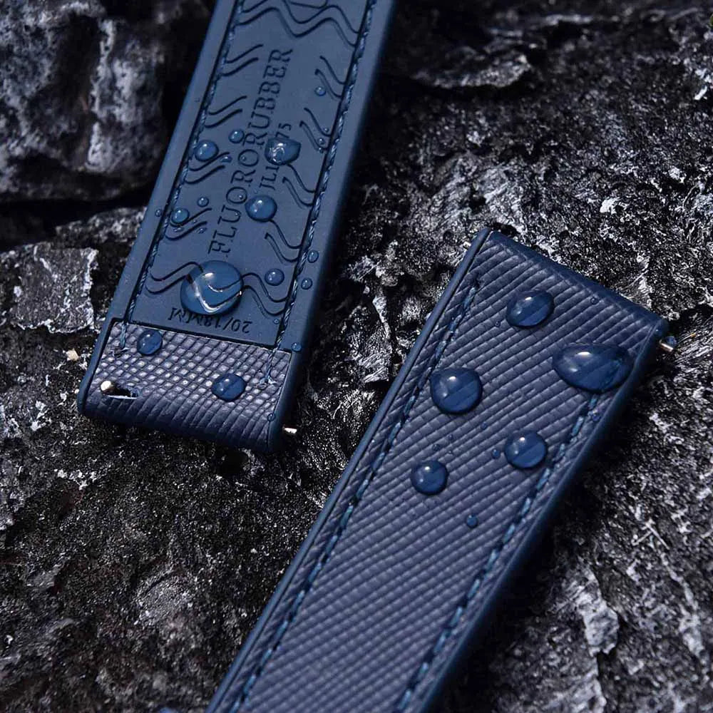 FKM Rubber Strap 20mm22mm Leather Qucik Release Watch Band Universal Women Men Watch Accessories for Omega Seiko Sports Bracelet