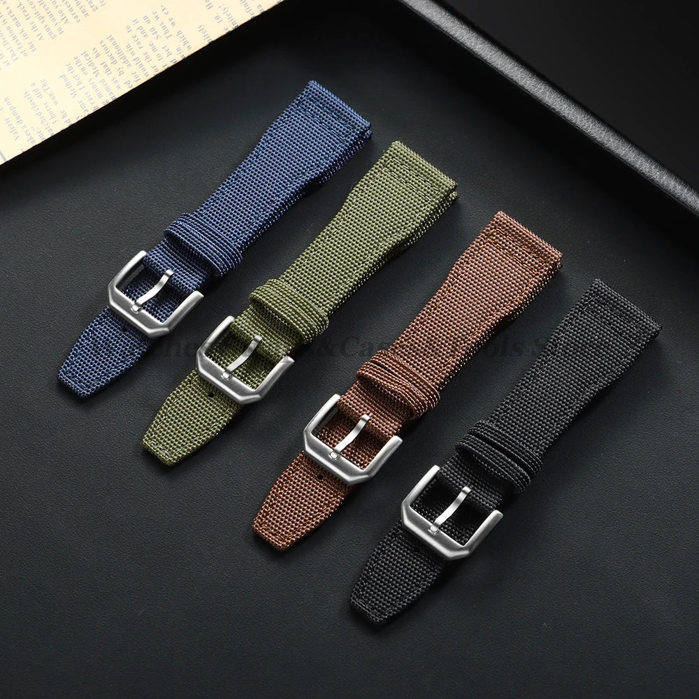 Premium Nylon Canvas Watch Band for IWC Pilot 20mm 21mm 22mm Cowhide Wristbelt Men Women Sport Watch Strap Replacement Bracelets