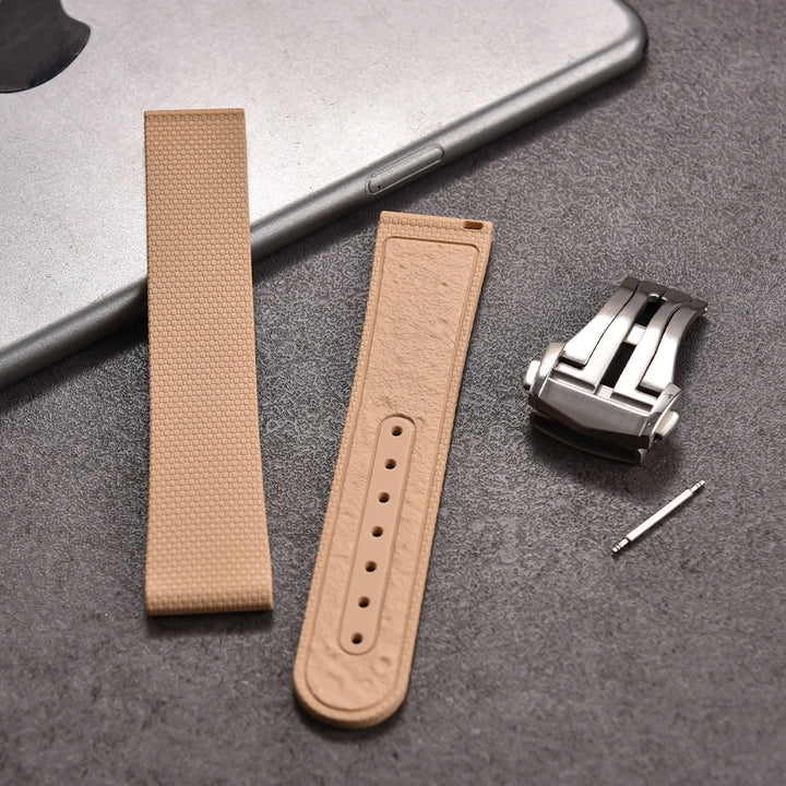 JUELONG Premium Grade Soft FKM Rubber Watch Strap Perfect Fit Flat End Universal Quick Release Straps 20mm Watchbands