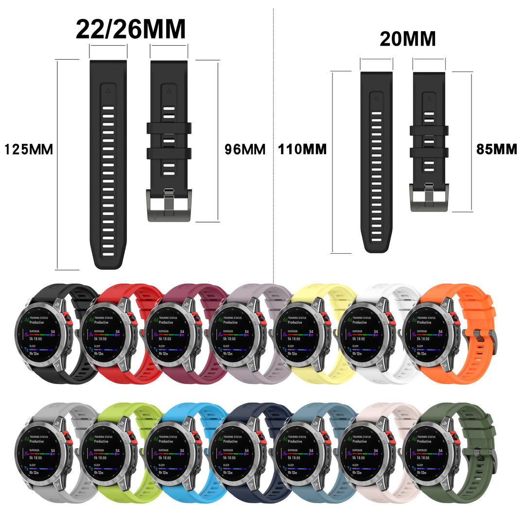EasyFit Silicone Watch Strap for Garmin Fenix Series (20-26mm)