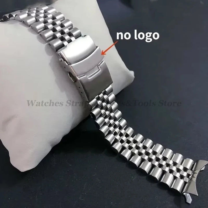 Solid Stainless Steel Watch Strap 18–22mm for Seiko, Jubilee & Oyster