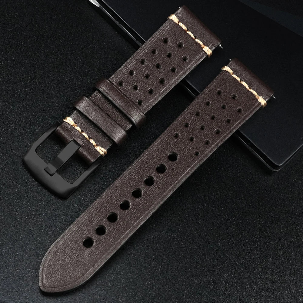 Fashion Quick Release Top Grain Leather Watch Band 20mm 22mm